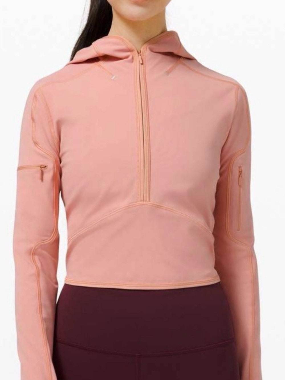 lululemon athletica break a trail Cropped Half-Zip Hoodie